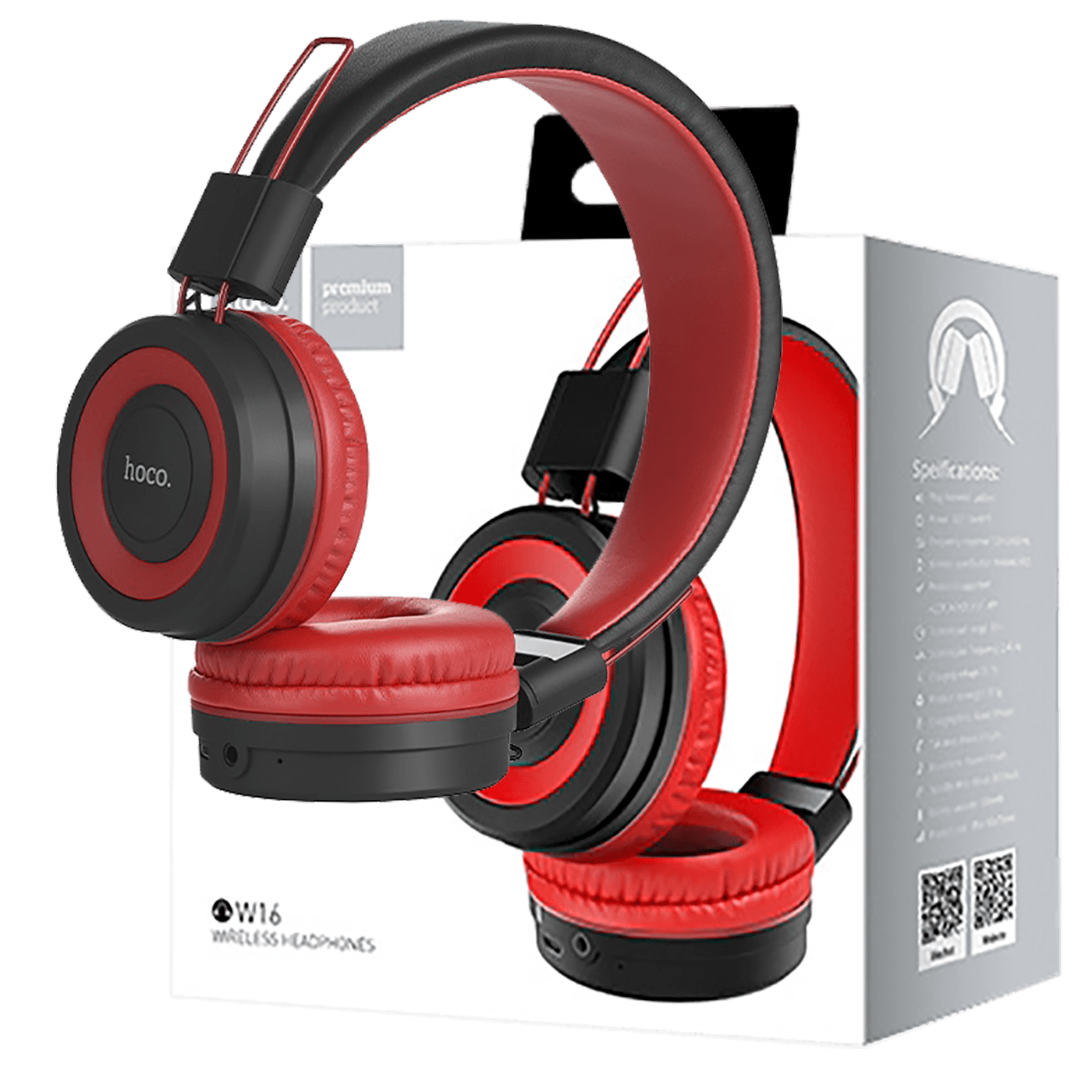 hoco. Slušalice bežične / žične, Bluetooth/ 3.5 mm, crvena - W16 Cool motion Red