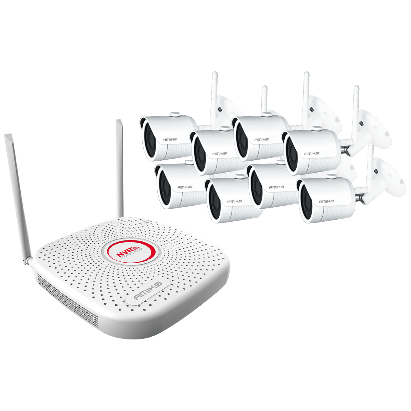 Amiko Home Set za video nadzor, 2 Mpixel, 8 x bullet cam., 9 ch, WiFi - WIFI KIT-8900