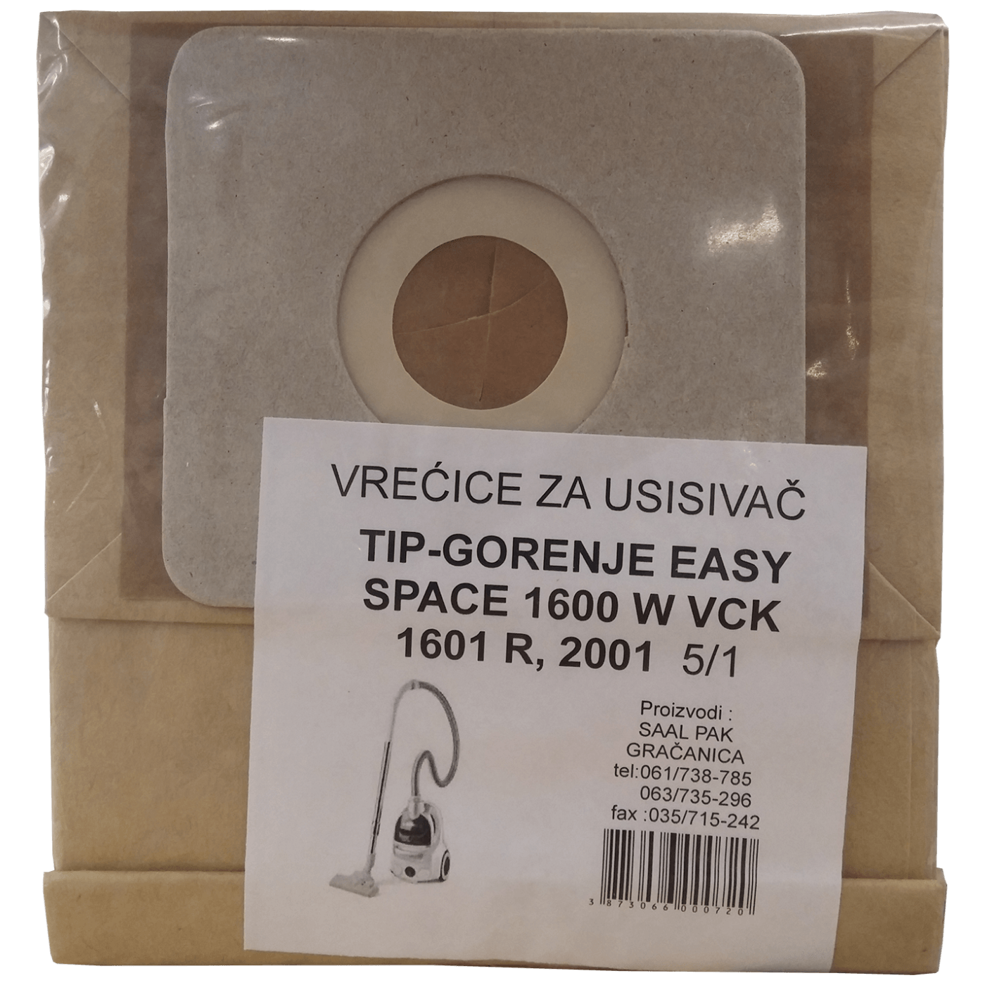 Vrećice za usisavač 5/1, Easy space VCK 1600