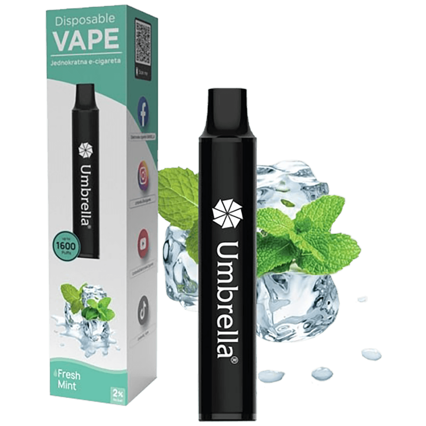 Cigareta elektronska, jednokratna, Fresh Mint 20mg Umbrella E