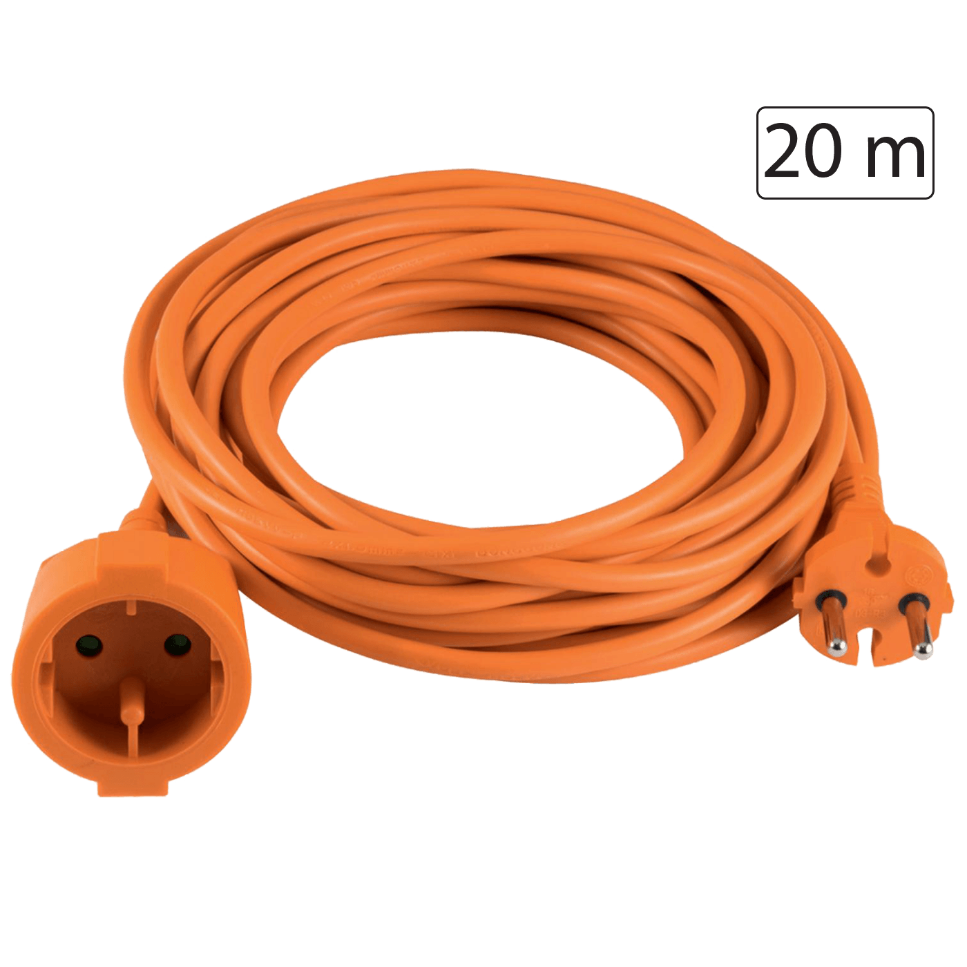 Produžni strujni kabl 1 utičnica, 20m, H05VV-F, orange