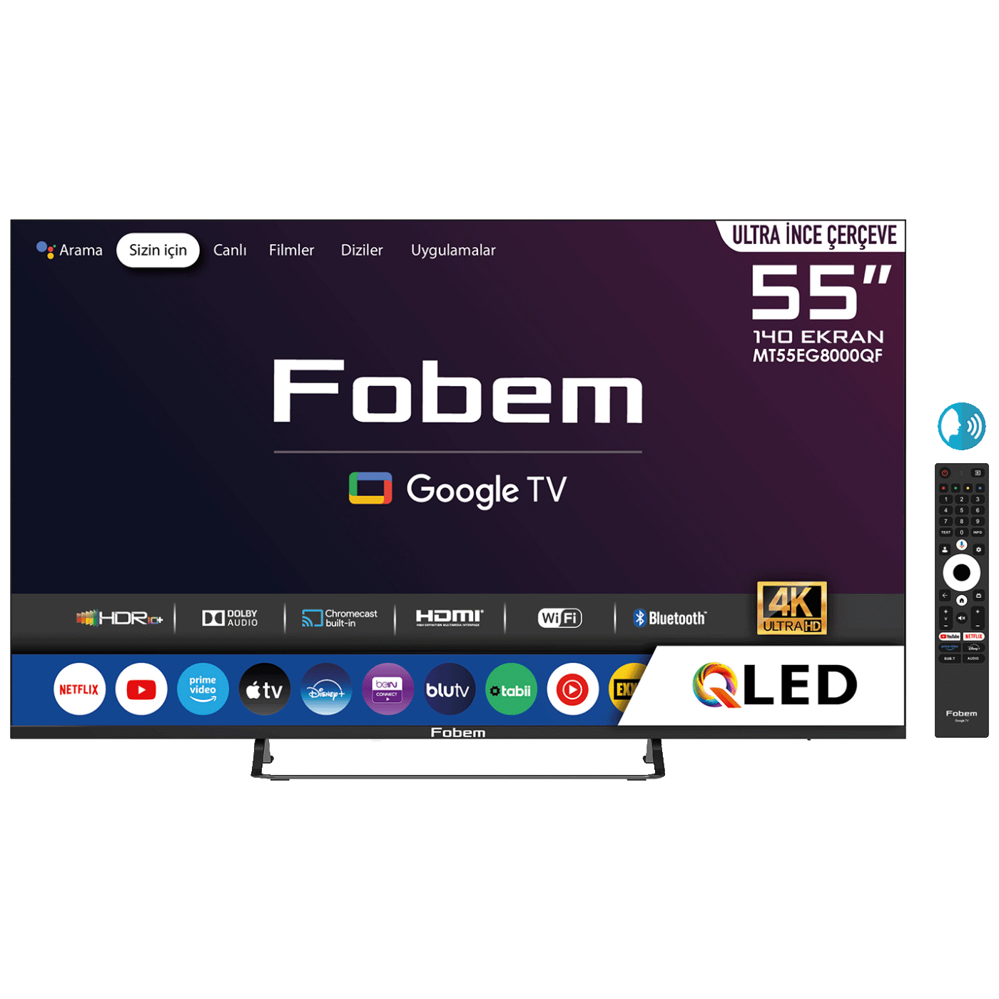 Fobem Televizor Smart QLED 4K UltraHD 55