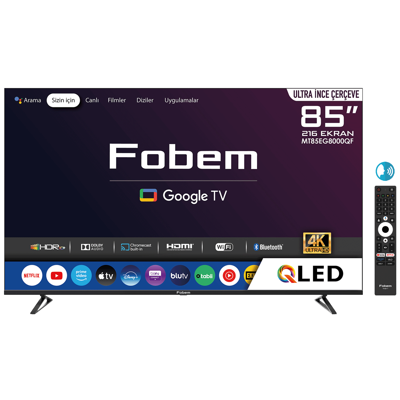 Fobem Televizor Smart QLED 4K UltraHD 85