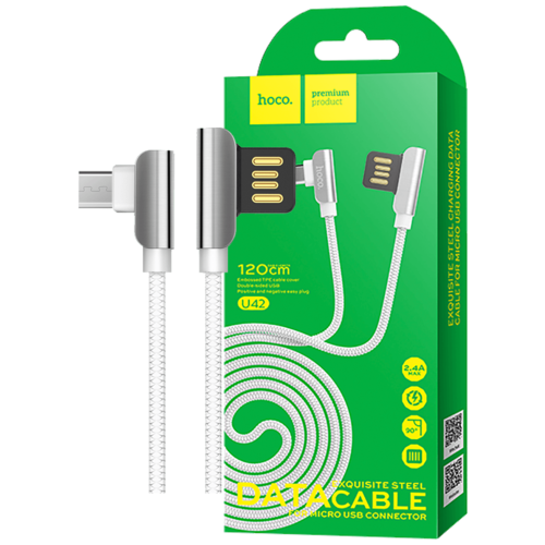 USB kabl za smartphone, micro USB, 1.2 met., 2.4 A, bijela