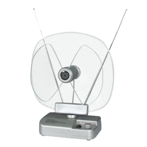 Antena sobna sa pojačalom, UHF/VHF, srebrna