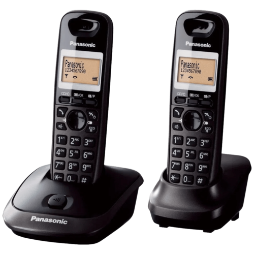 Telefon, bežični, sa dvije slušalice, DECT, 1,4 inchLCD, crna