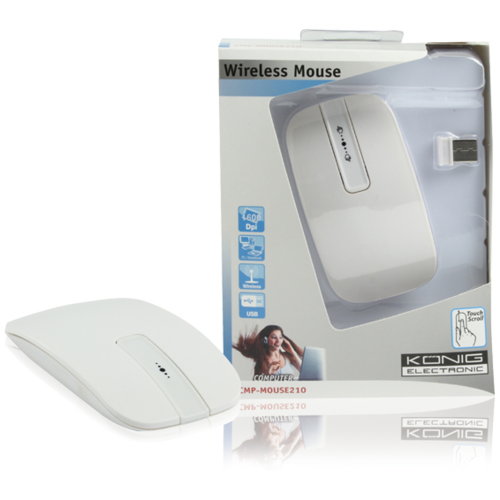Optički Wireless miš, 1600dpi 2.4GHz, boja bijela