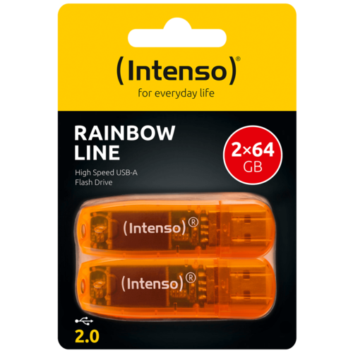 USB Flash drive 64GB Hi-Speed USB 2.0,Rainbow Line, 2 kom