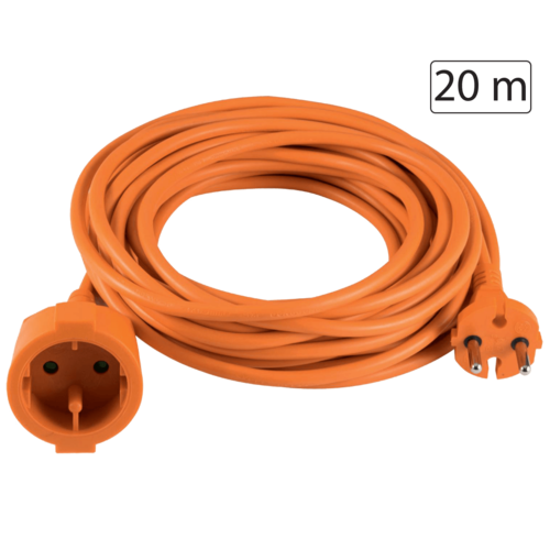 Produžni strujni kabl 1 utičnica, 20m, H05VV-F, orange