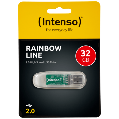 USB Flash drive 32GB Hi-Speed USB 2.0,Rainbow Line,TRANSP.