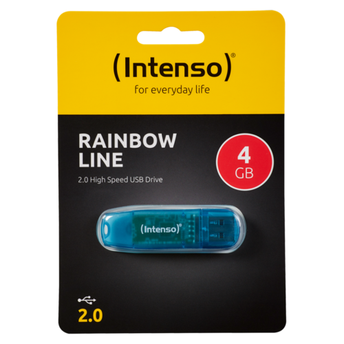 USB Flash drive 4GB Hi-Speed USB 2.0, Rainbow Line, PLAVI