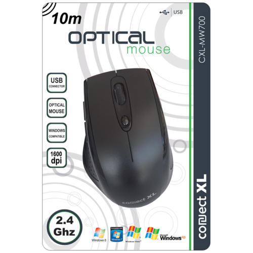 Miš bežični,  2.4GHz, 1600dpi, crna boja