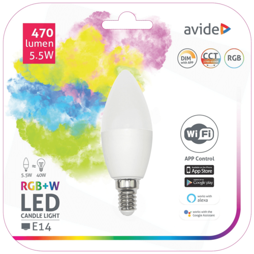 Pametna sijalica, LED 5.5W, E14, RGB+W, WiFi