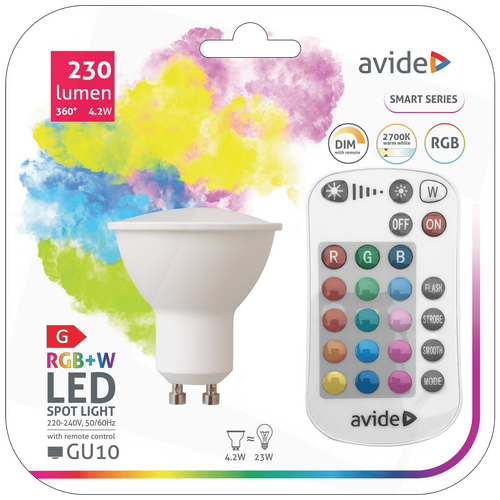 Pametna sijalica, LED 4.2W, GU10, RGB+W, daljinski