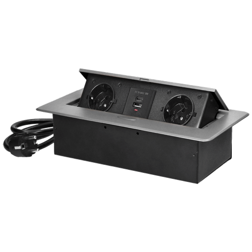 Produžni kabel sa 2 x Schuko utičnice + 2 x USB, ugradbena