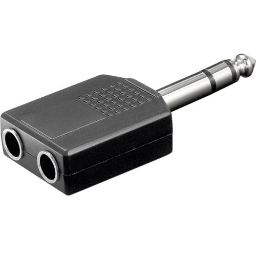 Adapter klinken-M 6.3 na 2x klinken-Ž 6.3