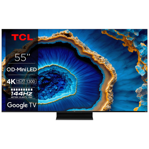 TCL - Televizor Smart QD-Mini LED 4K UltraHD 55 inch, Google TV