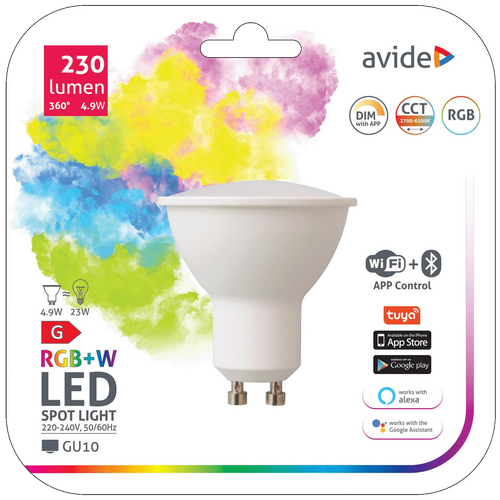 Pametna sijalica, LED 4.9W, GU10, RGB+W, WiFi, Bluetooth