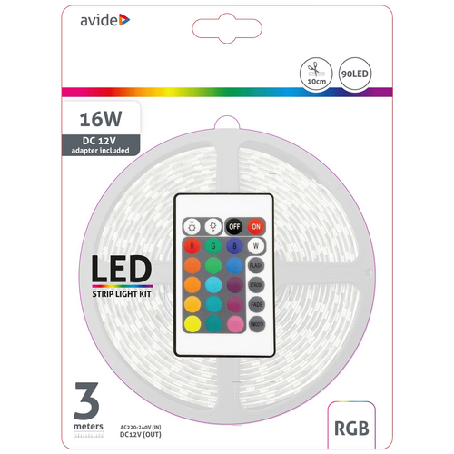 LED traka sa daljinskim upravljačem, RGB, 7.2W, 12V, 3 met.