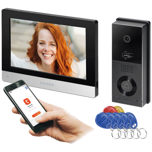 Video interfon 8 inch, set, Full HD, WiFI, RFID, IP65, Xiran