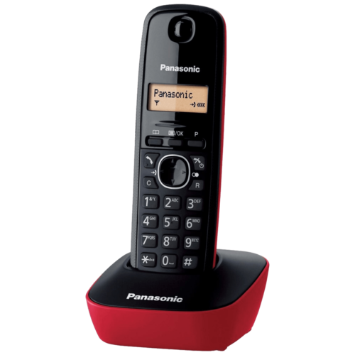 Telefon bežični, LED display, crno/crveni