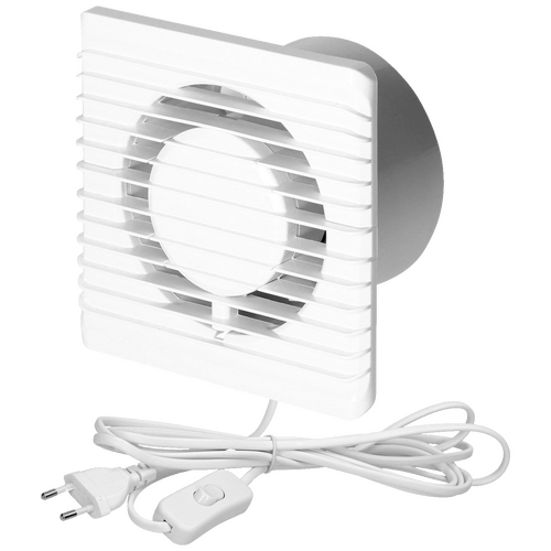 Aspirator ugradbeni za ventilaciju, kabel i prekidač, 100 mm