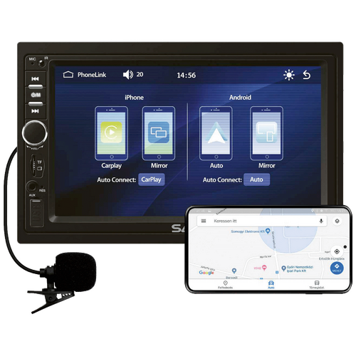 Auto radio, 4 x 45W, 7 inch LCD Display, BT, USB, microSD