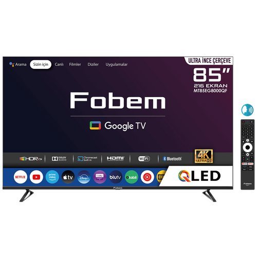 Fobem - Televizor Smart QLED 4K UltraHD 85 inch, Google TV