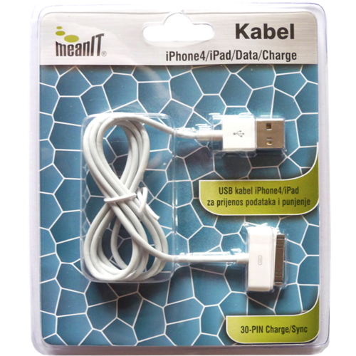 USB kabl za Iphone 3 / 4, dužina 1.0  metar, bijeli