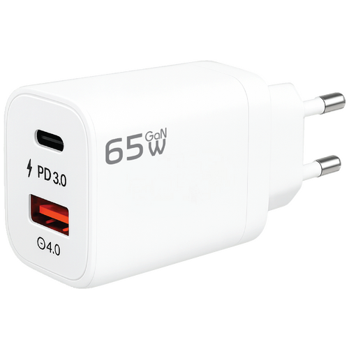 Punjač kućni, 1 x USB-A, 1 x USB-C, 65W, GaN