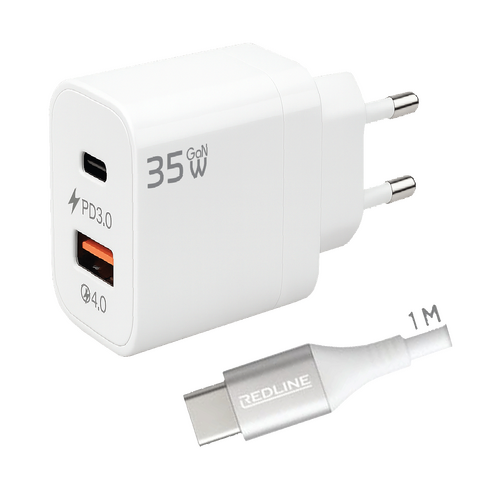 Punjač sa USB-C kablom,  1 x USB-A, 1 x USB-C, 35W