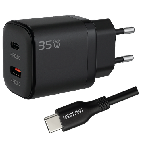 Punjač sa USB-C kablom,  2 x USB-C, 35W