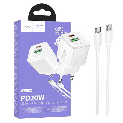 Punjač kućni sa type C kabelom, PD20W + QC3.0