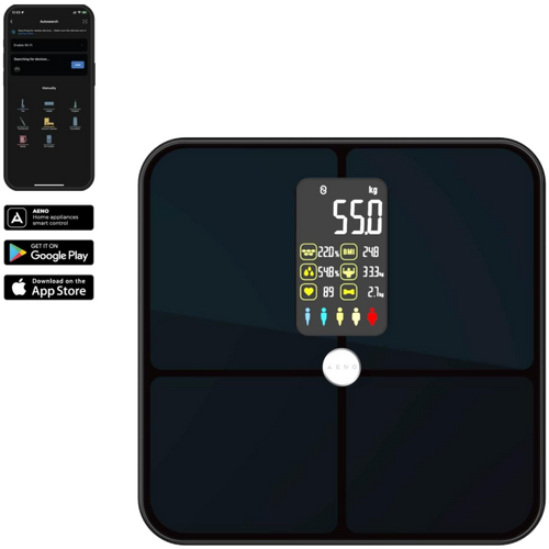 AENO ABS0002S BS2S tjelesna vaga, nosivost do 180 kg, SMART 