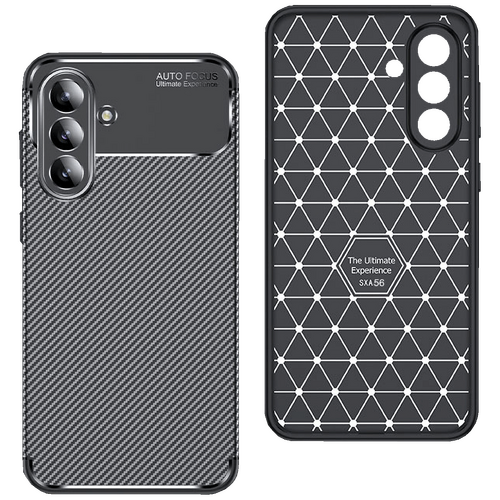 Maska za Samsung A56, Carbon Fiber Texture, crna