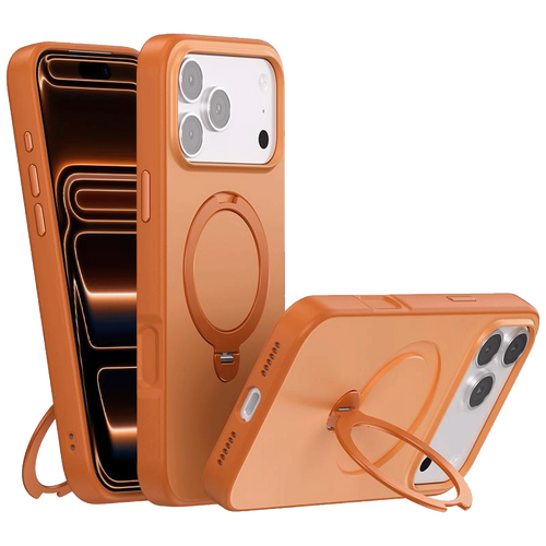 Maska sa rotirajućim držačem za iPhone 17 Pro,Magsafe,orange Maska sa rotirajućim držačem za iPhone 17 Pro,Magsafe,orange