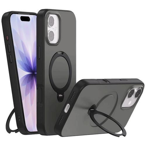 Maska sa rotirajućim držačem za iPhone 17, Magsafe, black Maska sa rotirajućim držačem za iPhone 17, Magsafe, black