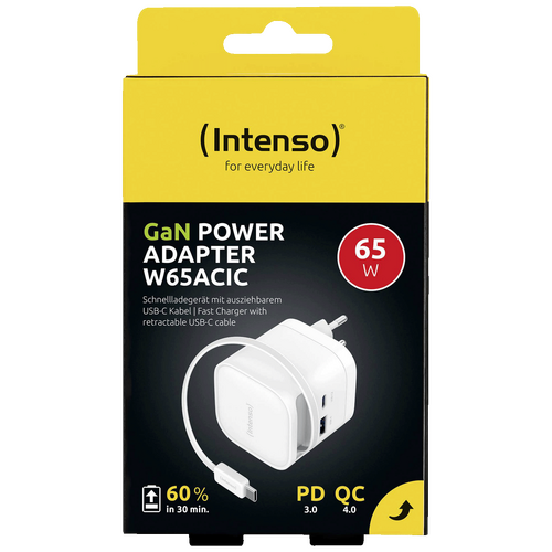 Punjač kučni sa type C kabelom, brzi, 1xUSB-A, 1xUCB-C, 65W