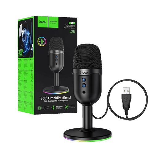 Mikrofon, stolni, RGB, USB