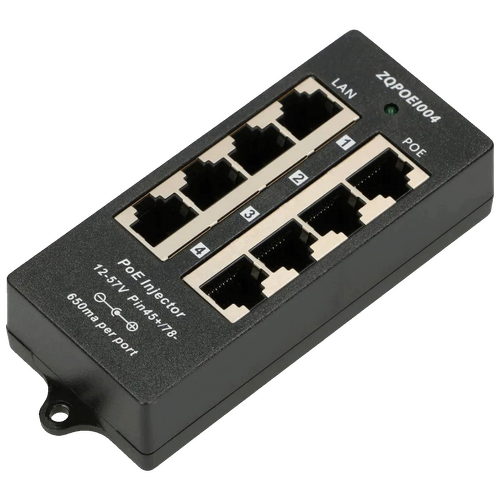 PoE Injector sa 4 100Mb/s RJ45 porta, pasivni