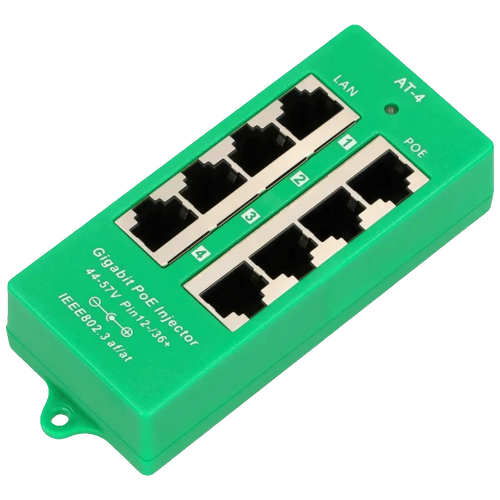 PoE Injector sa 4 Gigabit 802.3at/af porta, Mode A, aktivni