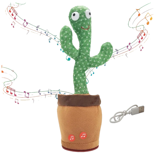 Igračka kaktus koji pleše i ponavlja riječi, LED efekti