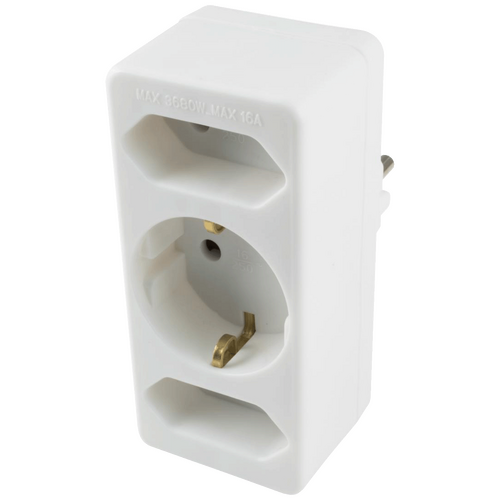 Strujni razdjeljnik, 2 x EURO + 1 x Shuko utičnica Strujni razdjeljnik, 2 x EURO + 1 x Shuko utičnica