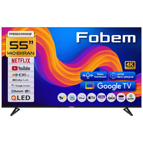 Fobem - Televizor Smart QLED 1000Hz 4K UltraHD 55 inch, Google TV Fobem - Televizor Smart QLED 1000Hz 4K UltraHD 55 inch, Google TV