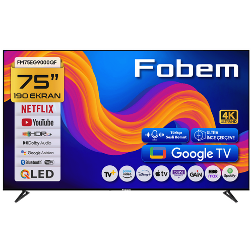 Fobem - Televizor Smart QLED 1000Hz 4K UltraHD 75 inch, Google TV Fobem - Televizor Smart QLED 1000Hz 4K UltraHD 75 inch, Google TV