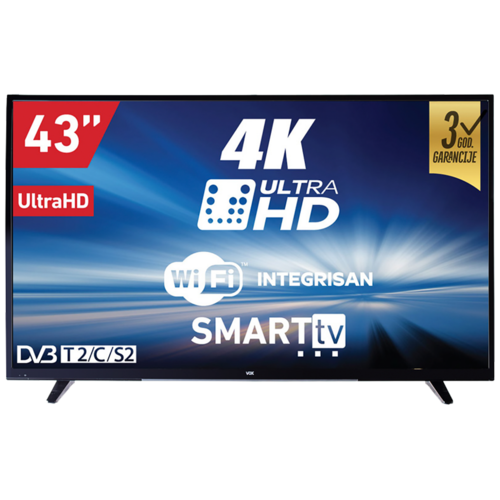 Smart 4K LED TV 43 inch, UltraHD, DVB-T2/C/S2, WiFi
