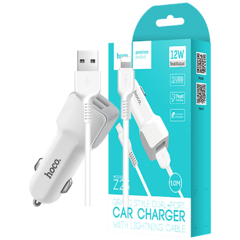 Auto punjač sa Lightning kabelom, 2 x USB, 5 V/2.4 A