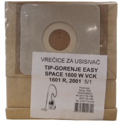 Vrećice za usisavač 5/1, Easy space VCK 1600