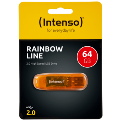 USB Flash drive 64GB Hi-Speed USB 2.0, Rainbow Line, ORANGE