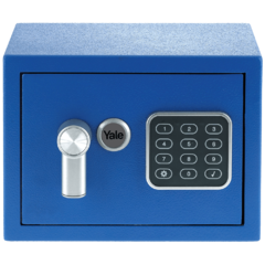 Sef, mini, PIN code pristup, zaključavanje s ključem, plava